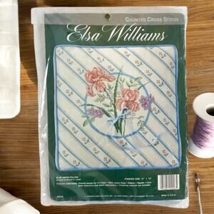 Elsa Williams New In Package 12" x 12" Blue Aspen Pillow Cross Stitch Kit 02046